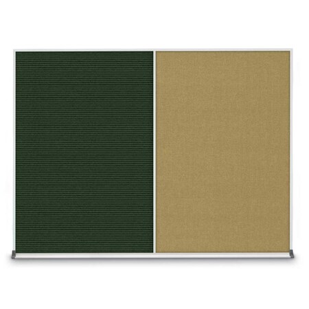 United Visual Products Triple Door Radius Corkboard, 96"X48", S UV8006-SATIN-KEYLIME